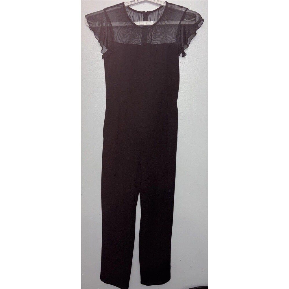 Alexa B Black Jumpsuit With Sheer Top Size 4